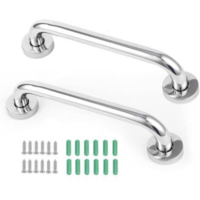 Set Aus 2 Rutschfesten Griffen Aus Edelstahl Für Badezimmer, Badewanne Und Dusche, Geeignet Für Ältere Menschen Und Kinder, 30 Cm