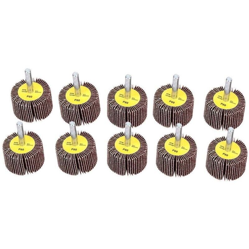 10 Stück Lamellenschleifscheiben, Polierschleifscheibe Aus Schleifpapier Mit 6-mm-schaft Für Bohrmaschinen, Zubehör Zum Holzpolieren Und -schleifen