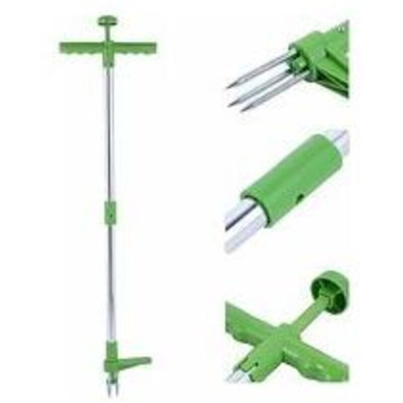 Unkrautentferner Und Vertikaler, Rotierender, Teleskopischer Wurzelentferner Mit Stahlgriff Und Manueller Garten-unkrautentferner Mit 3 Zinken