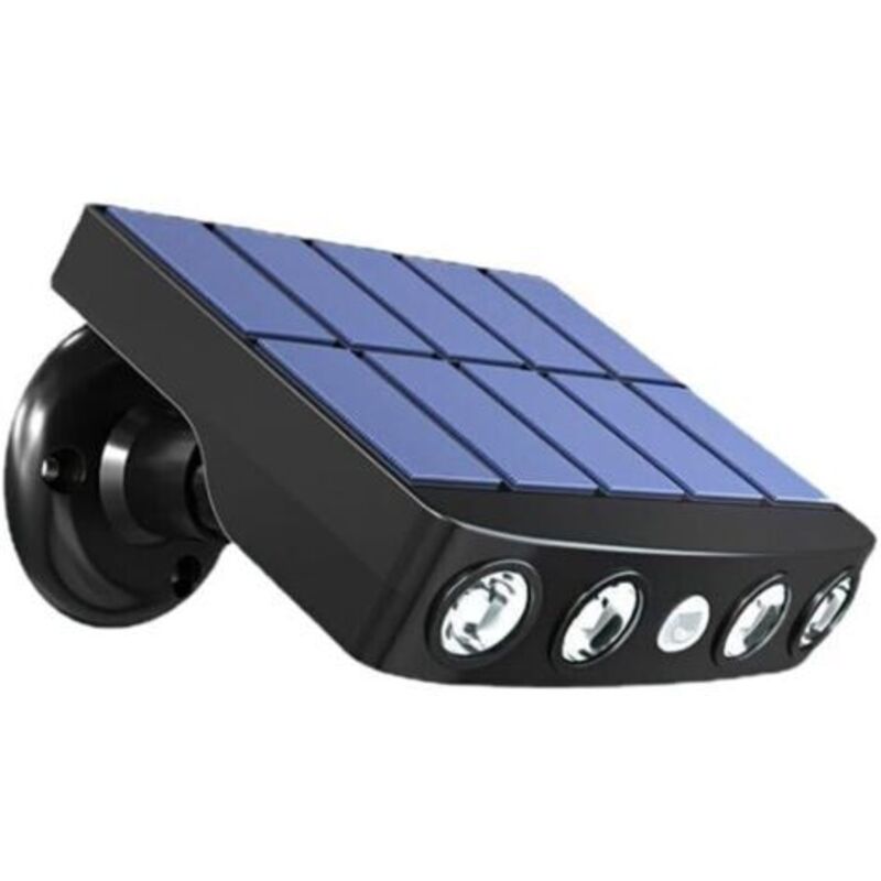 Wasserdichte, Schwenkbare Außen-solarleuchte Mit Bewegungsmelder – Extra Großes Solarpanel – 4 Cob-leds, 500 Lumen – Ip65 Wetterfest