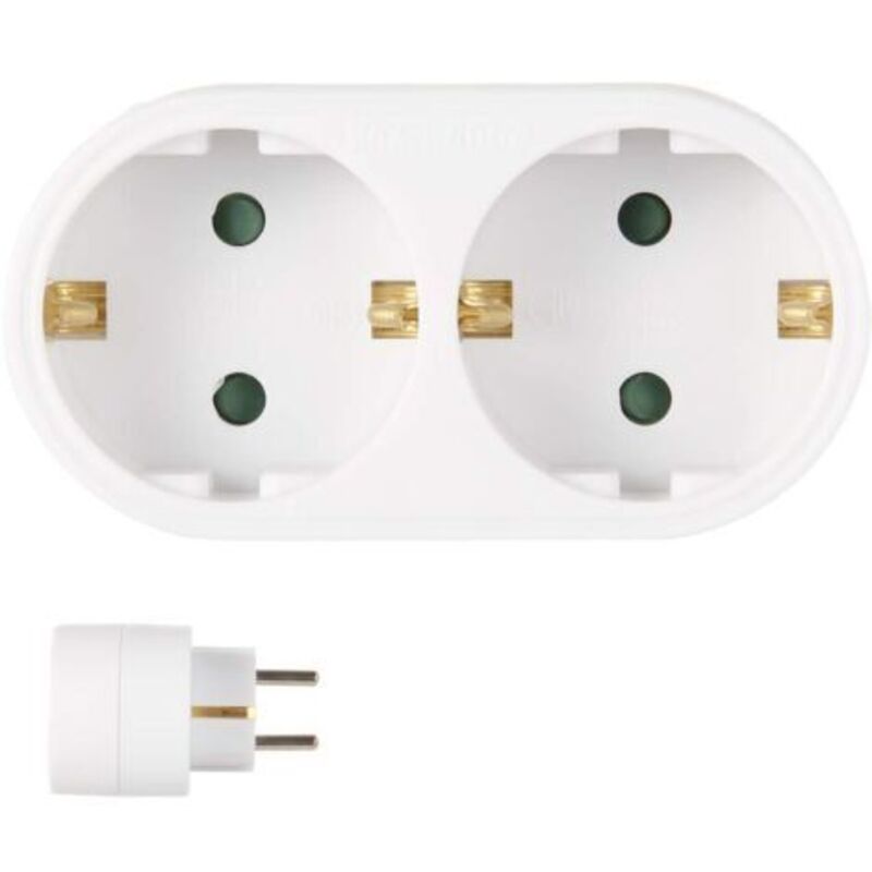Mehrfachstecker-adapter, Europäischer Stecker Mit Erdung, Leistungsadapter, Schaltersteckdose, Weiß 500 V 16 A