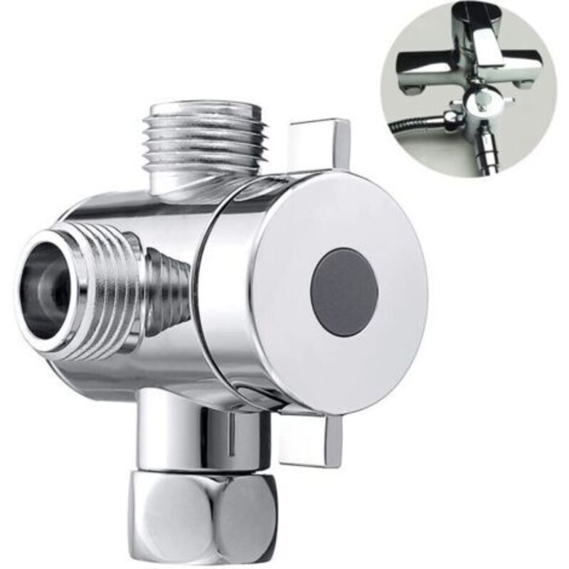 Universelles 3-wege-umschaltventil Für Badezimmer - Eingang G1/2 Und 2 Ausgänge (g1/2) - Für Handbrausekopf Und Feste Duschkopf - Ersatzteile Für Armaturen