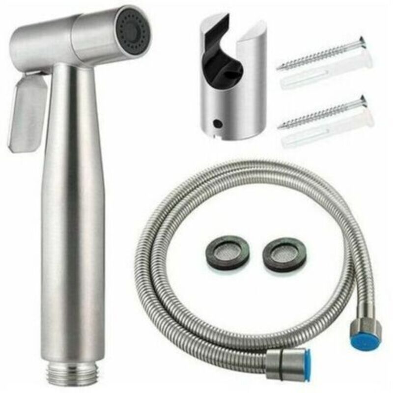 Kit-bidet-wc Mit Handbrause - Bidet-handsprühgerät - Toiletten-duschkopf Mit U-halterung Aus Edelstahl + 2 Dichtungen