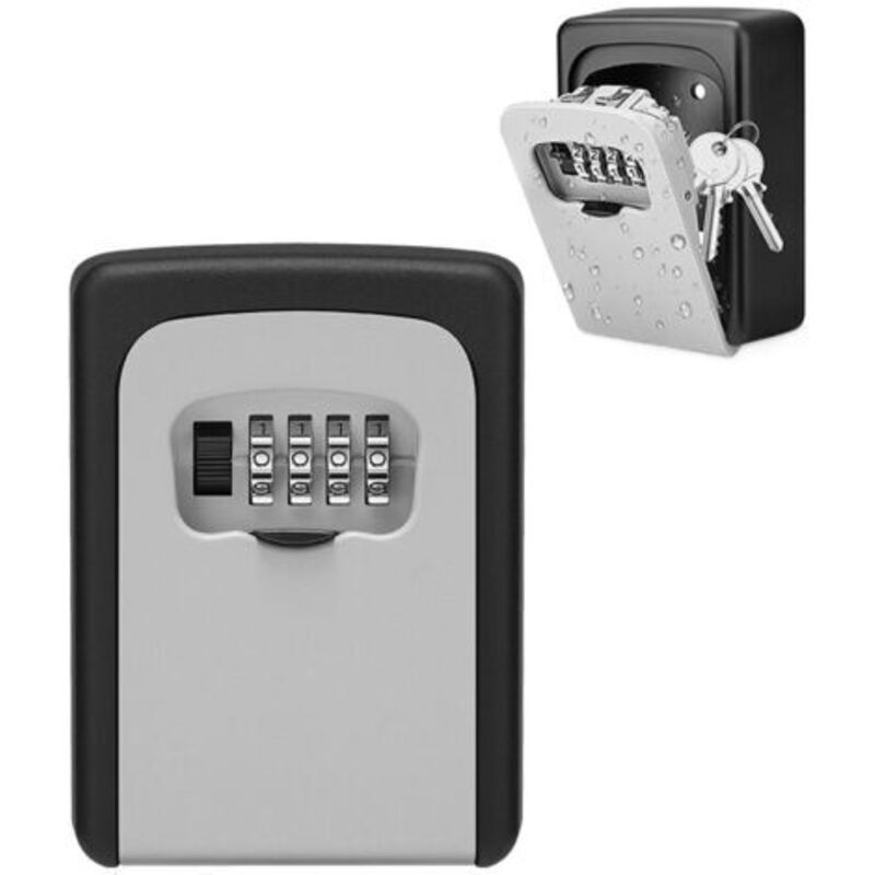 Sicherer Außenschlüsselschrank – Rostfreier Zinklegierung – 4-stelliger Zahlencode – Säge- Und Druckfest – Wandmontage