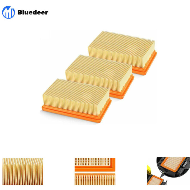 3er-pack Ersatz-faltenfilter Für Kärcher Staubsauger Mv4, Mv5, Mv6, Wd4, Wd5, Wd6, Wd4p, Wd5p, Wd6p – Kompatibel Mit Referenznummer 2.863-005.0 (nass-trocken-filter)