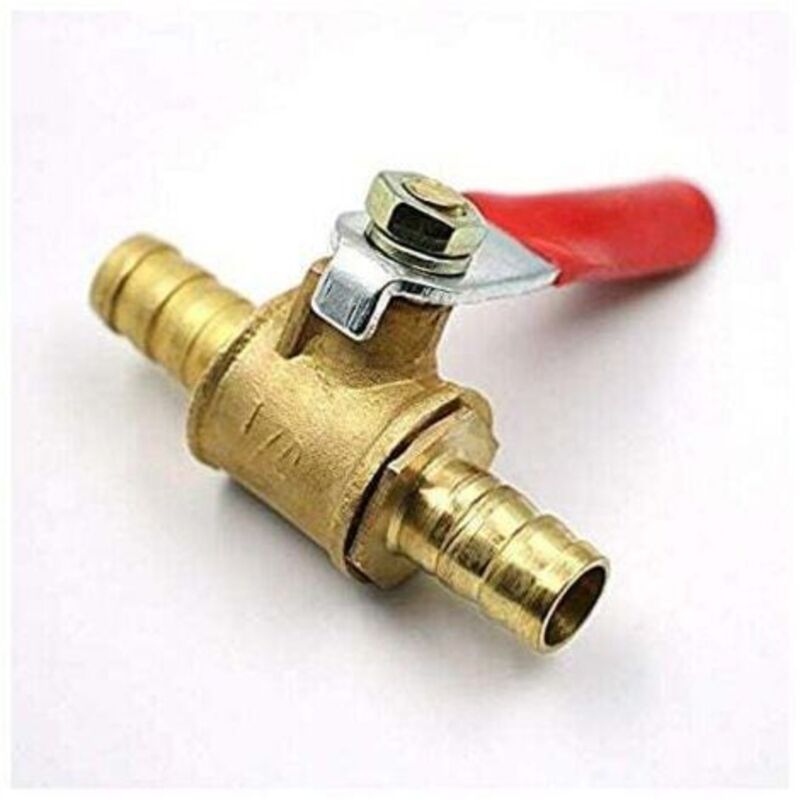 Kugelventil Ulisembrass 8 Mm, Absperrventil, Schlauchanschluss Mit Rillen, Wasserhahnadapter Für Wasser, Diesel, Öl (1 Stück 8 Mm)