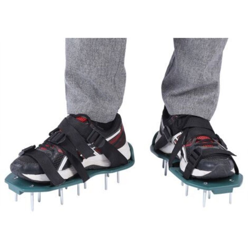1 Paar Rasenbelüftungs-sandalen, Bodenbelüfter, Stachelschuhe, Gartenwerkzeug (3 Riemen)