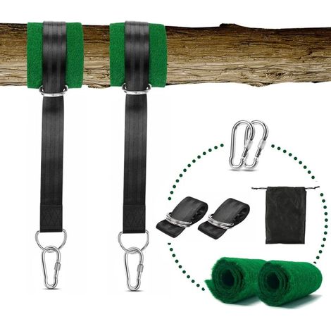 Hängemattengurt 1,50 M X 2, Hängematten-aufhängung, Verstellbares Gurtsystem Mit D-ring – Hochwertige Karabiner – Maximale Traglast 500 Kg, Ideal Für Gartenschaukeln, Hängematten Und Baumschaukeln.