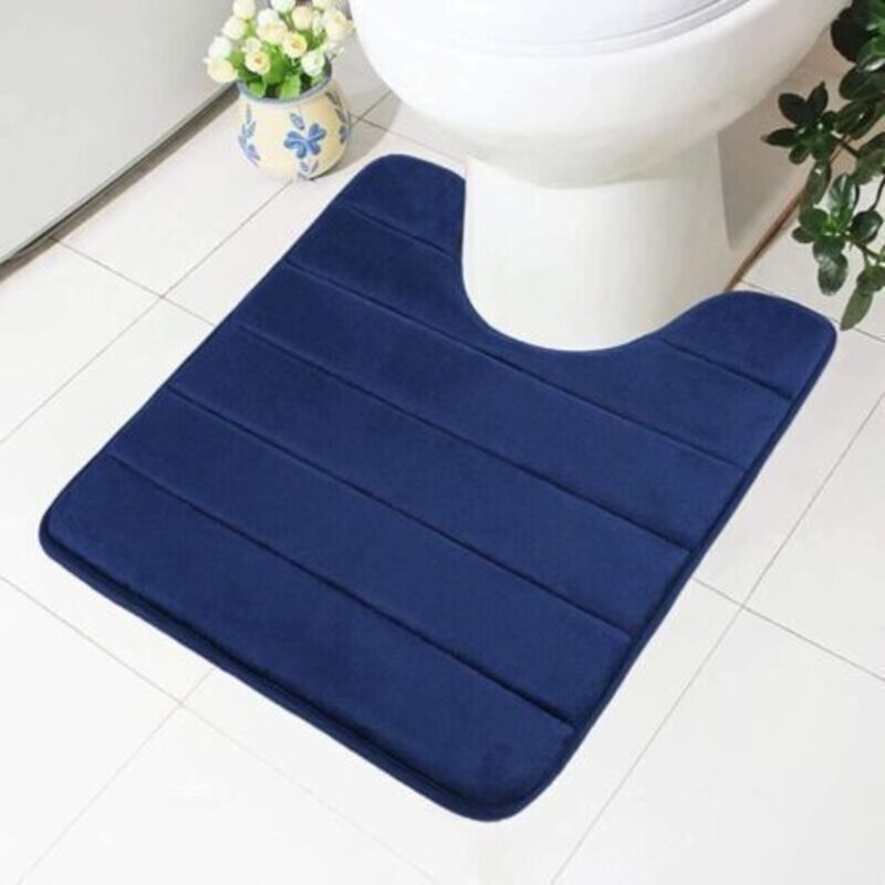 Memory-schaum-badteppich (marineblau), 50x60 Cm, Rutschfestes Design, Weich Und Saugfähig, Geeignet Für Toiletten Und Badezimmer
