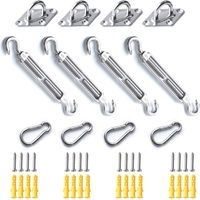 Befestigungsset Für Sonnensegel M6, Rostfreier Edelstahl 304, 12-teiliges Set Mit 16 Schrauben Für Quadratische Und Dreieckige Segel