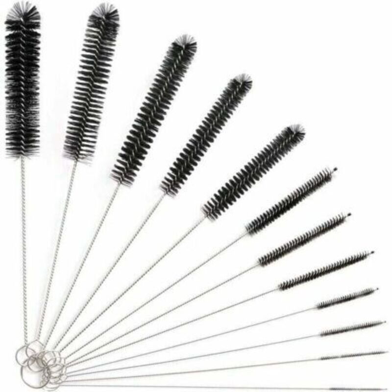 -12 Stück Rohrreinigungsbürsten, Flaschenbürste, Reinigungsbürste Für Glasflaschen, Babyflaschen, Wasserkocher, Tastatur, Schlauchbürsten, Flaschenreinigungsbürste - Grün