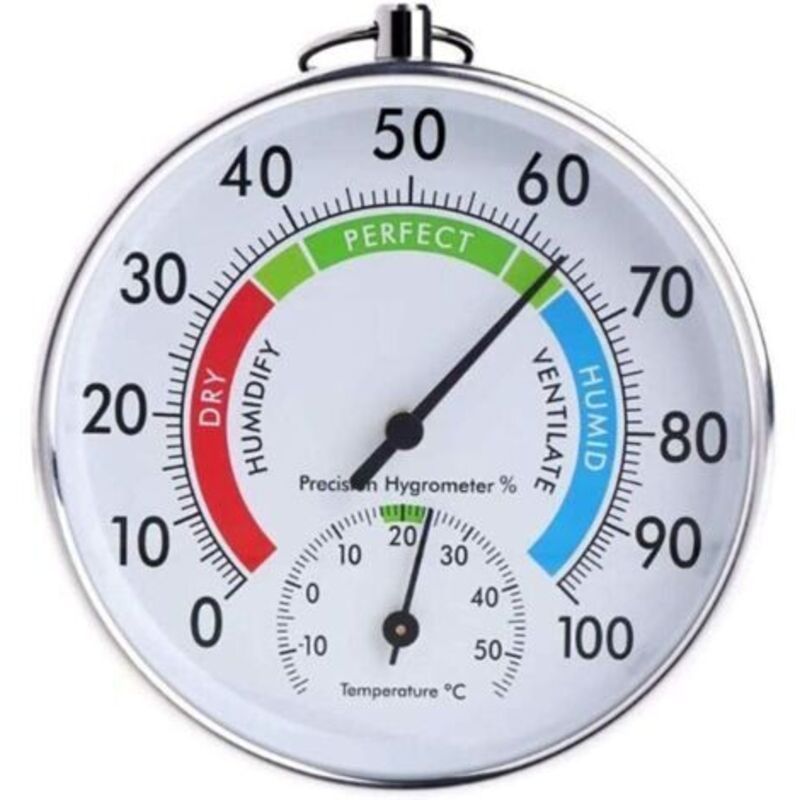 Innen Außen Runde Form Thermometer Temperatur Garten Hygrometer Tester Wetter Luftfeuchtigkeit Meter