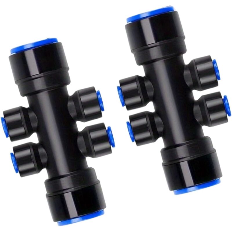 6-wege-tropfbewässerungsverteiler 6,35 Mm - Durchflussregelung - Schnellverschluss - Wasserschlauch-anschluss - Bewässerungszubehör Für Haus Und Garten