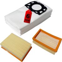 2 Filter Und 6 Ersatzbeutel Kompatibel Mit Kärcher Wd4 Wd5 P 2.863-006.0 Wd5p Wd6 Premium Wd6 P Mv4 Mv5 Mv6 Staubsaugerbeutel Beutel Zubehör