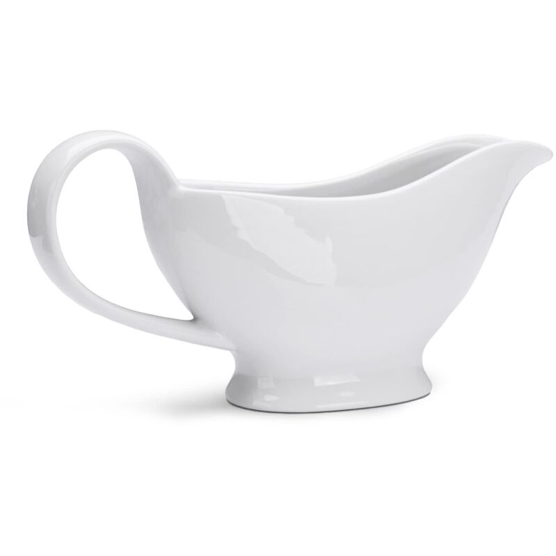 Weiße Sauciere 250 Ml, Soßentopf Aus Porzellan, Kleine Sauciere Mit Glattem Griff, Keramik-sauciere Für Vinaigrette, Bratensaft, Sahne, Abendessen, Restaurants, Partys