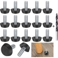 Satz Von 22 Nivellierfüßen - Einstellbar Und Klein - Schrauben Mit M8-gewinde - 23 X 18 Mm - Ideal Für Möbel Und Stühle H208