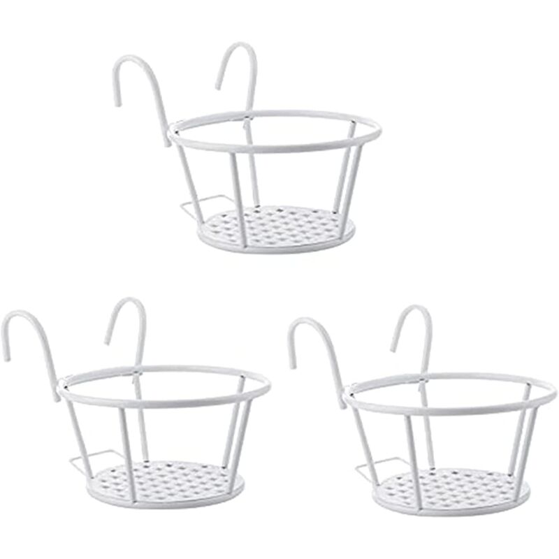 3er-set Metall-blumentopfhalter – Hängendes Blumenregal Mit Haken Für Blumentöpfe – Hängeleiste – Für Garten, Balkon, Zaun, Innen- Und Außenbereich
