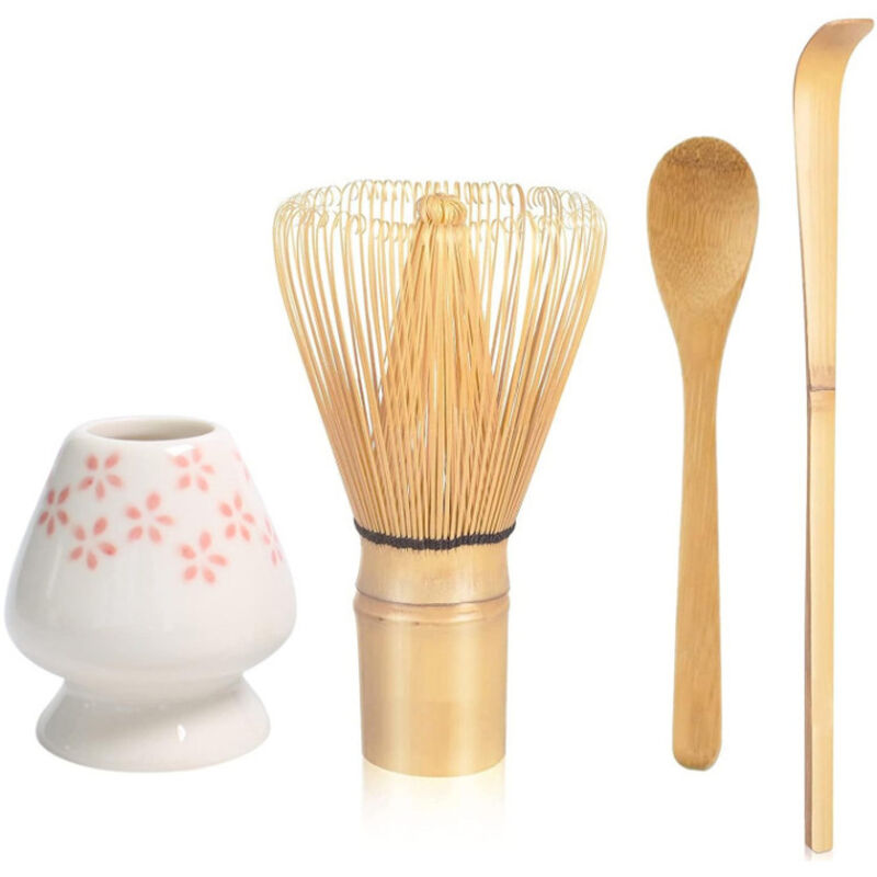 Set Aus Matcha-utensilien Aus Keramik Mit Ausguss, Schneebesen Und Japanischem Löffel, Komplettes Traditionelles Kit