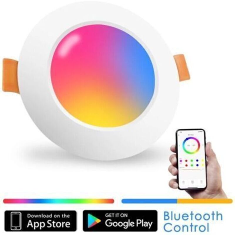 Eingebaute, Runde, Intelligente Led-deckenleuchte Mit Farbiger Beleuchtung Für Den Innenbereich, Rgb, Dimmbar