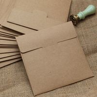 Umschläge (10 Stück) Aus Altem Kraftpapier/ohne Fenster - Cd-130 X 130 Mm, Umschläge, Verschließbar, Nhd06 H251