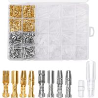 400 Stück 3,9mm Bullet-steckverbinder-set Aus Messing, Männliche Und Weibliche Kabelklemmen Mit Isolierhülle, Für Motorrad, Lkw, Roller, Boote Und Elektrische Instrumente, Gold Und Silber