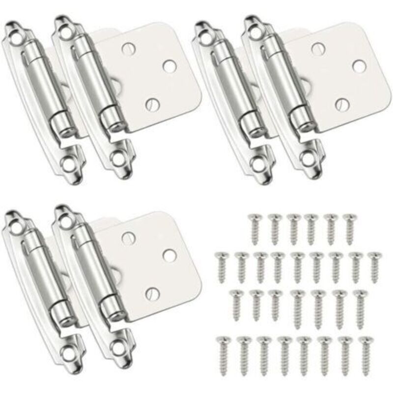 6er-pack Scharniere, Selbstschließende Türscharniere Aus Kaltgewalztem Stahl, Federscharniere Mit Dämpfer Für Schranktüren, Schuhschränke, Bibliotheken, Weinkeller