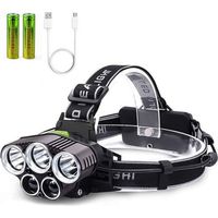 Wiederaufladbare Usb-stirnlampe, Tyc Stirnlampe Mit 6 Modi Und 2 Hochkapazitätsbatterien, Wasserdichte Stirnlampen Für Camping, Wandern, Radfahren, Angeln, Laufen