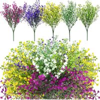 5er Pack Kunstblumen Deko, Künstliche Strauchblumen, Plastikblumen, Blumenstrauß, Falsche Blumendekoration Für Hochzeit, Haus, Garten, Außenbereich, Innenbereich, Balkon, Florales Arrangement