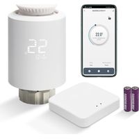 Set Mit Intelligenten Elektronischen Thermostaten Für Heizkörper Mit Zigbee-wifi-gateway, Starter-kit, Programmierbare Heizkörperventil-thermostate, Kompatibel Mit Alexa, Google Assistant, Smart Life,
