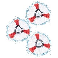 3er-pack Wischmopps, 2-in-1 Bodenwischer-ersatzköpfe Für Vileda Turbo (weiß+rot)