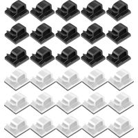 100 Stück Klebende Kabelclips, Kabelmanagement, Halterung, Organizer Für Elektrische Drähte, Kunststoff-organizer Für Kabelschnüre, Clip Zur Befestigung Von Kabeln (50 Schwarz + 50 Weiß)