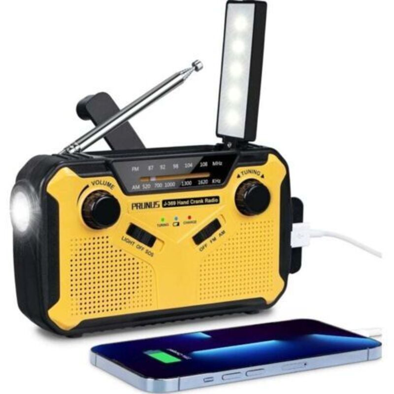 Tragbares Dynamo-überlebensradio, J-369 Am/fm-batterieradio Mit 3000mah Powerbank/sos-alarm/taschenlampe/solarpanel, Lautsprecher, Outdoor, Notfall.