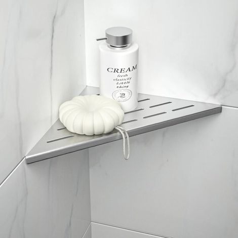 Eckregal, Duschablage Aus Edelstahl, Eingelassene Duschablage, Geeignet Für Shampoo-halter Im Badezimmer, Silber-crezuo