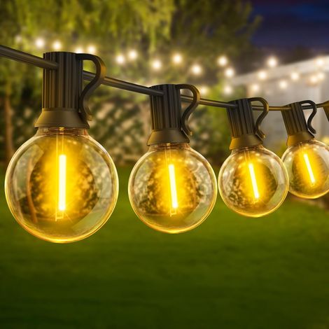 15 M Lange Lichterkette Für Den Außenbereich, Bistro-lichterkette Für Den Außenbereich, Led-lichterkette, Lichterkette Für Terrasse Und Garten, Elektrische Lichterkette Für Den Außenbereich, Balkonbel
