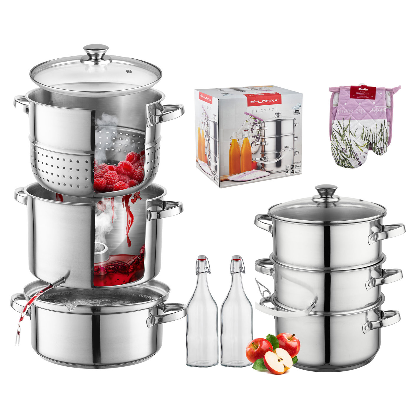 Juicy Set 5l Entsafter Plus Flaschen Und Zubehör