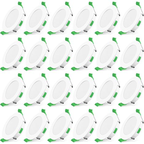 Extraflacher Led-einbaustrahler, 5 W, 440 Lm, Dimmbar, Ip44 Wasserdicht, Für Badezimmer, 3 Farbtemperaturen: Warmweiß (3000 K), Neutralweiß (4000 K), Kaltweiß (6500 K), Einbauöffnung Ø 68–78 Mm, 10er-