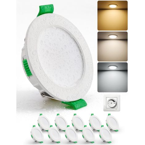 Led-einbaustrahler Für 55–68 Mm Einbauöffnung, 4 W, Extraflache Deckeneinbaustrahler Für Badezimmer, Warmweiß (2700 K), Neutralweiß (4000 K), Kaltweiß (6000 K), Dimmbar, Schutzart Ip44, Wasserdicht, 1