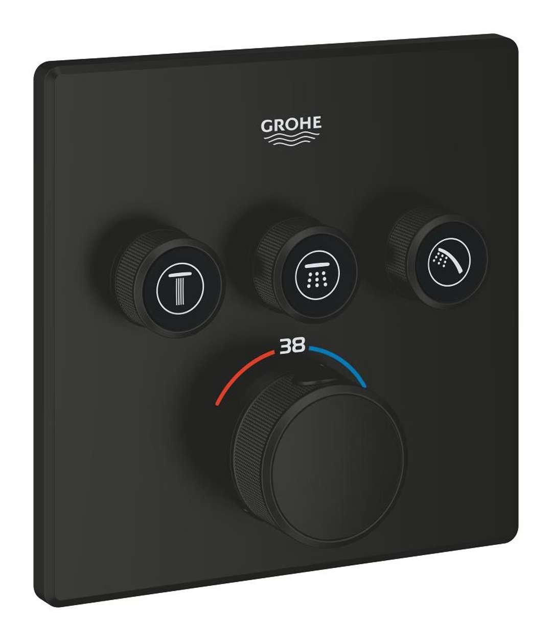 Grohe Grohtherm Smartcontrol - Unterputz-thermostatarmatur, Für 3 Verbraucher, Schwarz Matt 291262430