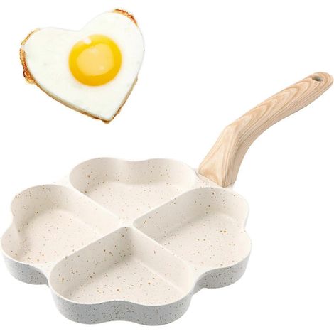Spiegeleierpfanne, Herzförmige Crêpepfanne, Antihaftbeschichtete Pfanne Mit 4 Fächern, Induktionsgeeignete Omelettpfanne, Kleine Bratpfanne