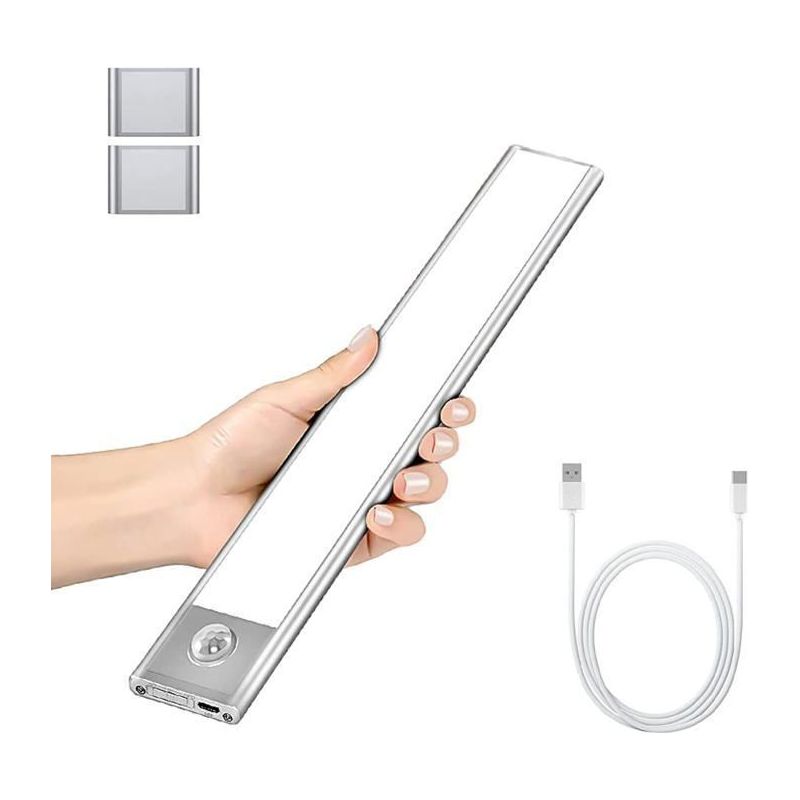 20 Cm Große, Per Usb Wiederaufladbare Led-schrankleuchte Mit Bewegungsmelder, Tragbar Und Einfach Zu Installieren Für Schränke Und Schubladen.