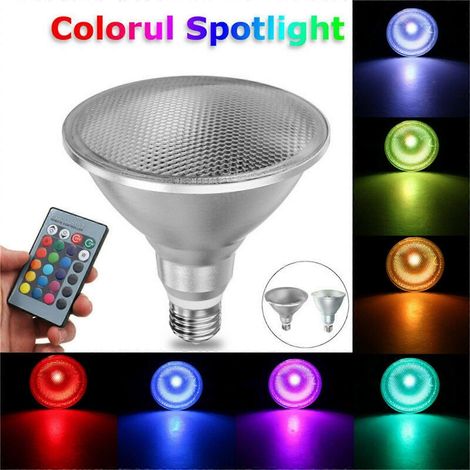 Par38 Rgb 20w Led-strahler, E27-sockel, Dimmbar, Mehrfarbig, Mit Fernbedienung, Für Die Innendekoration (110v/220v).