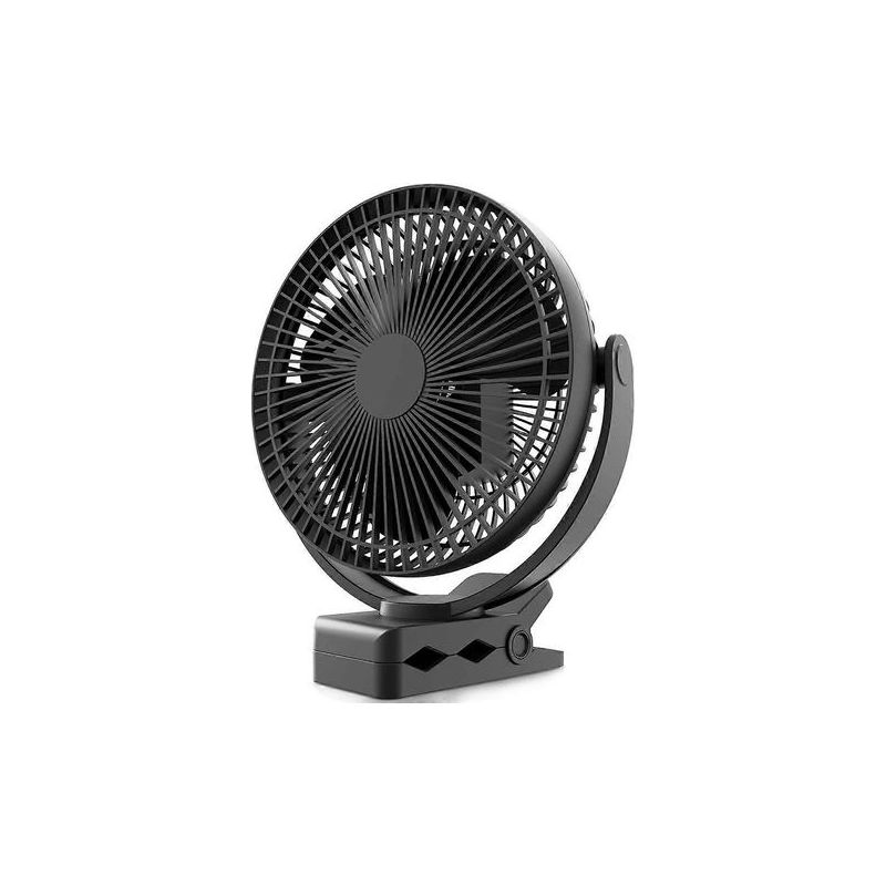 Wiederaufladbarer, Tragbarer Ventilator Mit 10.000 Mah Akku, 20 Cm (8 Zoll) Durchmesser, Usb-anschluss, 4 Geschwindigkeitsstufen, Starker Luftstrom, Stabiler Clip