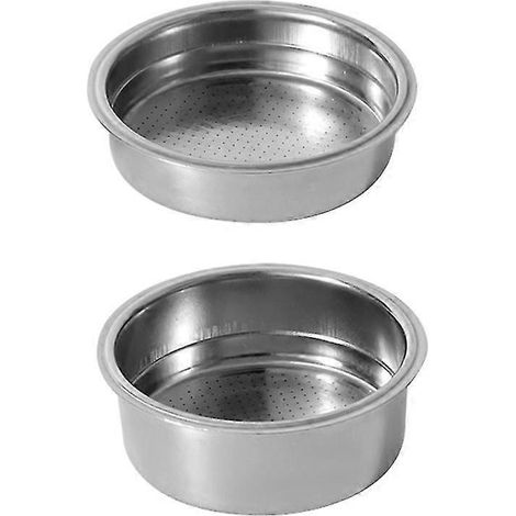 Set Aus 2 Edelstahl-druckfilterkörben 51 Mm Für Kaffeemaschinen, Mit Oder Ohne Sockel.