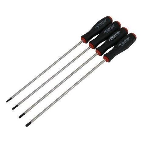 Set Mit 4 Extra Langen Torx-schraubendrehern Ct2899, Größen T15, T20, T25, T30, Länge 350 Mm, Robustes Silber