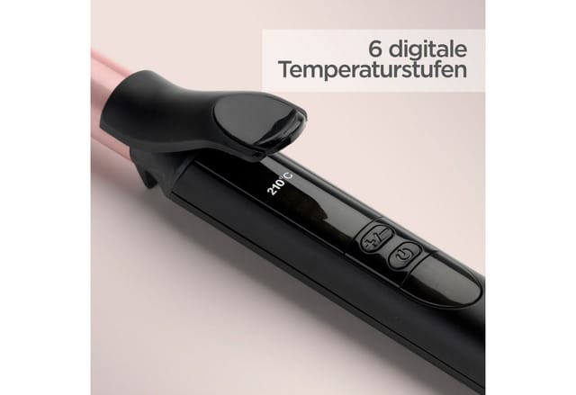 BaByliss Lockenstab BaByliss 19 mm Lockenstab für definierte Locken, mit Klammer, C450E, Quarz-Keramik-Beschichtung, 6 Temperaturstufen bis 210 °C
