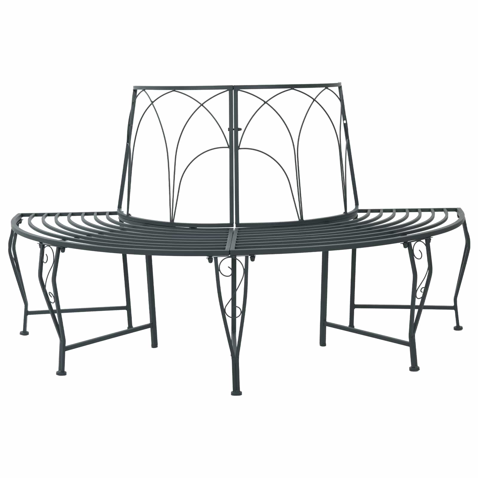 Baumbank 4 -sitzer 160 X 80 X 89 Cm Steel Silber Grau Vidaxl