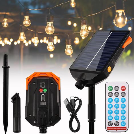 1200-mah-solarpanel Für Lichterketten – 13 Beleuchtungsmodi – Wasserdicht – Einstellbare Helligkeit – 24 V – Ersatz-solar-lichterkette Mit Fernbedienung