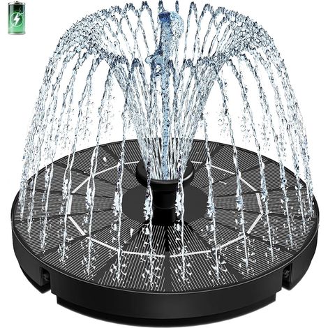 Schwimmender Solarbrunnen (3,5 W) Mit 2000-mah-akku, Schwimmende Solarbrunnenpumpe Für Den Außenbereich Mit 8 Düsen Und 4 Festen Stangen, Für Vogeltränken, Schwimmbecken Und Gartenbrunnen