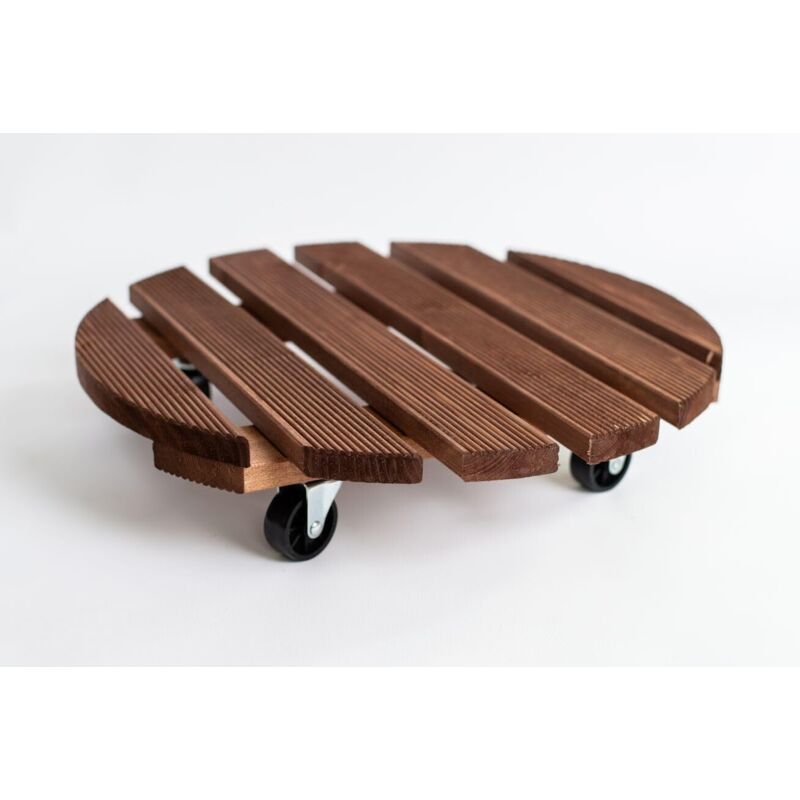 30 Cm Pflanztabletts Mit Rollen, Ständer Mit Feststellbaren Schwenkrollen, Tragkraft 40 Kg, Pflanzgefäß- Und Tablettständer, Braun-crezuo