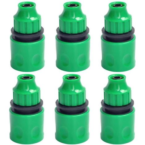 Set Mit 6 Kunststoff-bewässerungsschlauchverbindern – Gartenschlauchadapter – Zubehör Für 8/12-mm-mikroschläuche – Gartenbewässerungssystem (grün) – Crezuo